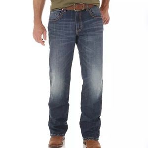 Wrangler Men’s Retro Relaxed Fit Bootcut Jeans - JH Wash Dark Blue 33 x 32